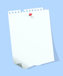 Blank paper note isolated on blue background