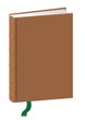 stehendes Buch, Leder-Einband, Illustration