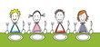 enfants à table colorés