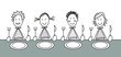 4 enfants à table noir et blanc