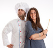 Young woman with chef