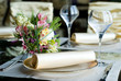 decorated table in the restaurant