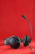 headphone on red