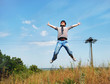 Man jumping on nature