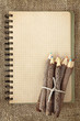 Bunch of wooden color pencils and on brown background Bunch of wooden color pencils and on brown background