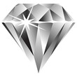 diamond against white diamond against white