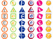 Letter E Icons Badges and Tags