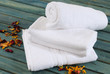 White towels.