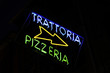 Trattoria and pizza sign