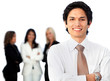 Business man with a group