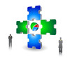 Puzzle, Chart and Business People