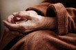 senior in hospital gown