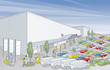Einkaufszentrum von Oben