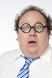 homme d'affaires lunettes d'idiot