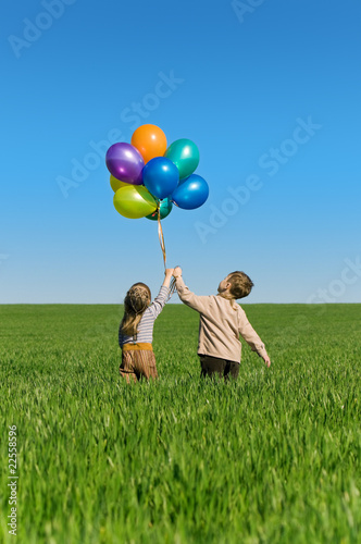 Photo: Children with balloons Children with balloons