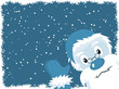 Santa Claus Christmas Card.Blue version Santa Claus Christmas Card.Blue version