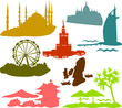 Set of a travel destination C