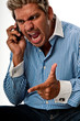 Man scream in a phone