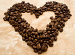 heart with grains coffee