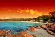 plage et ciel de feu