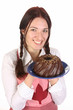 housewife  with bundt cake