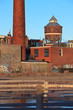 Old water tower and factory