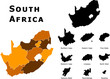 Vetor: South Africa country and provinces South Africa country and provinces