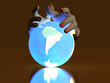 Hand and Luminous globe