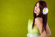 Beautiful spring woman portrait. green concept