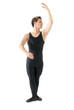 Young man dancing ballet isolated on white background.