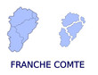 Photos : carte r�gion franche comt� France d�partements contour