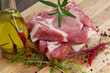Pork Loin Chops with Ingredient on a butcher's board Pork Loin Chops with Ingredient on a butcher's board