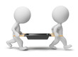 3d small people - workers with a stretcher 3d small people - workers with a stretcher