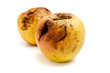 rotten apples isolated on white background