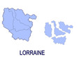 carte région lorraine France départements contour