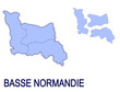 carte région basse normandie France départements contour