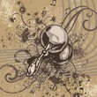 Grunge Music Background with Castanets Grunge Music Background with Castanets