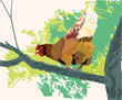 hens on trees