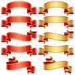 Red and golden banners set Red and golden banners set