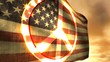 (1179) Weathered USA Old Glory American Flag Peace Symbol Sunset (1179) Weathered USA Old Glory American Flag Peace Symbol Sunset