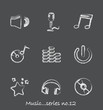 Music chalkboard icons...series no.12