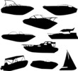boats silhouettes - vector
