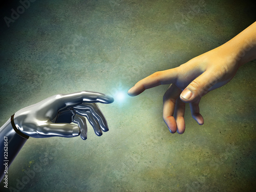 Illustration: Hands touching Hands touching