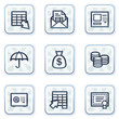 Banking web icons, white square buttons