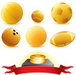 Gold Balls for pedestal-vector illustration Gold Balls for pedestal-vector illustration