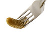 cucumber on the fork, on white
