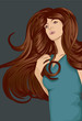 Woman's face with long detailed hair Woman's face with long detailed hair