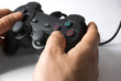 playing with joypad on white background playing with joypad on white background