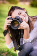 Beautiful girl with camera Beautiful girl with camera