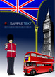 Zipper open England flag. Cover for brochure with coach image. Zipper open England flag. Cover for brochure with coach image.